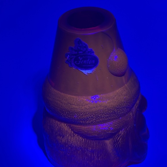 Vintage Fenton Old Santa Claus Amberina / Ruby Glass Fairy Lamp SHADE ONLY - Picture 7 of 8